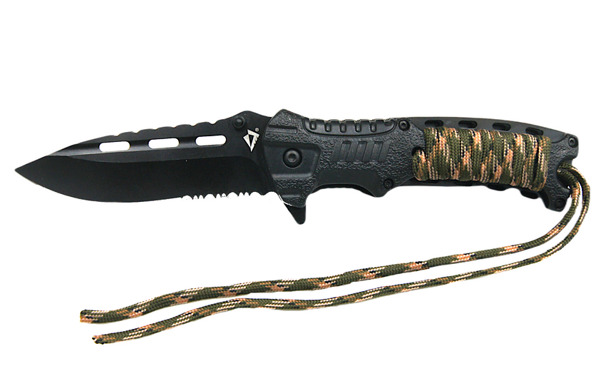 NÓŻ SKŁADANY BUSHCRAFT LINKA KRZESIWO 4w1
