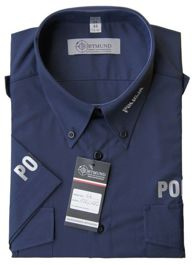 Koszula 'premium' granatowa Policji z krótkim rękawem - damska