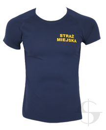 T-shirt poliestrowy, granatowy Straż Miejska - damski