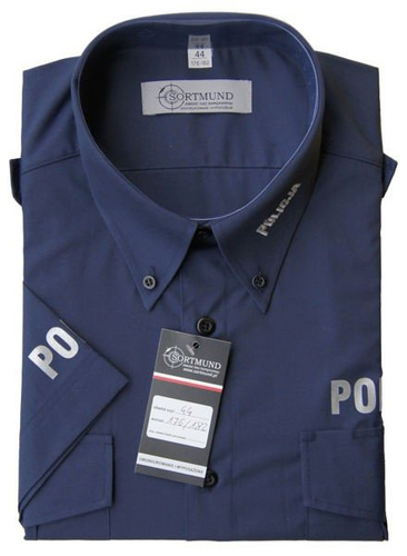 Koszula 'premium' granatowa Policji z krótkim rękawem - męska