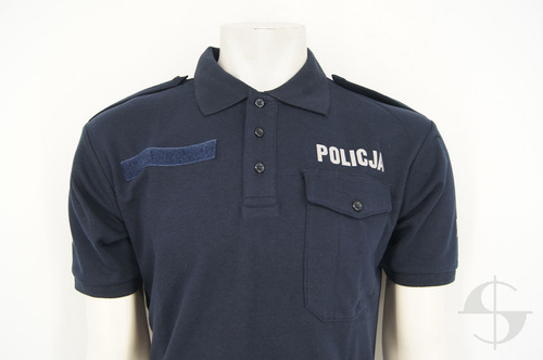 Koszulka polo granatowa Policji, rzep na imiennik