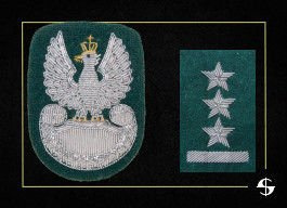 ZESTAW - orzełek i stopień (haftowane bajorkiem) do beretu zielonego Wojska Polskiego
