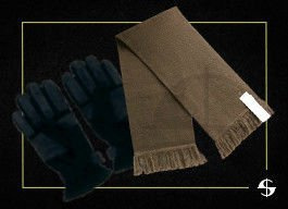 Zestaw: rękawiczki zimowe - wzór 615/MON i szalik khaki