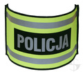 Opaska naramienna odblaskowa z napisem POLICJA - ze ściągaczem gumowym